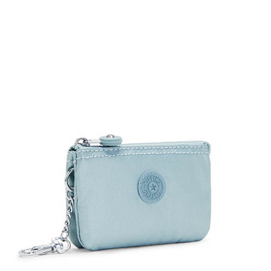 Sacs Kipling Creativity Mini Metallic Pouch Keychain Aqua | FR 1116MQ